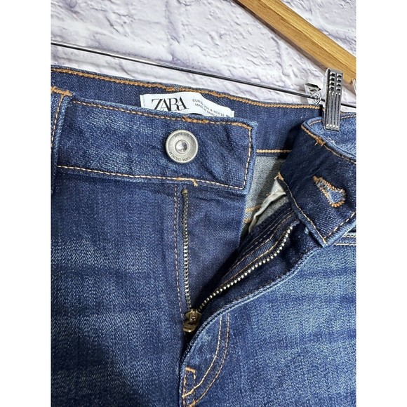ZARA Skinny Mid Rise Step Raw Hem Denim Jeans Women’s Size 4 Cotton Elastane NEW - Picture 7 of 10